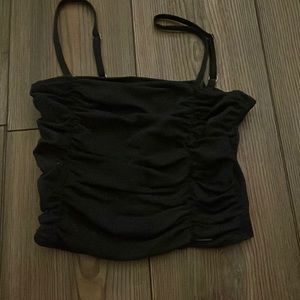 Black cropped tank top